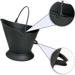 Almineez Fireside 5pc Companion Set With Waterloo Coal Bucket Shovel Brush Poker in Black - thumbnail 5