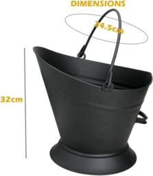 Almineez Fireside 5pc Companion Set With Waterloo Coal Bucket Shovel Brush Poker in Black - thumbnail 6