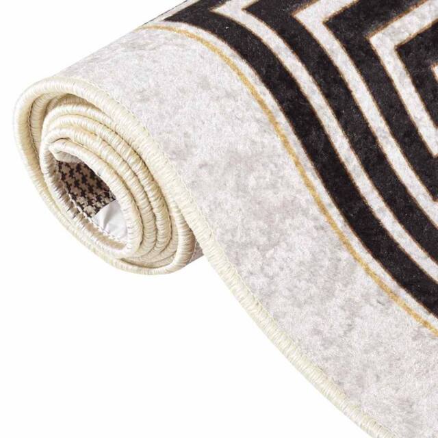 Berkfield Home Rug Washable 80x150 cm Light Beige Anti Slip - Size: 100 cm diameter - image 1