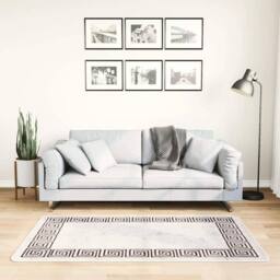 Berkfield Home Rug Washable 80x150 cm Light Beige Anti Slip - Size: 100 cm diameter - thumbnail 2