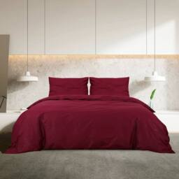 Berkfield Home Duvet Cover Set Bordeaux 140x200 cm Light-weight Microfiber in Red - thumbnail 3