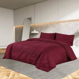 Berkfield Home Duvet Cover Set Bordeaux 140x200 cm Light-weight Microfiber in Red - thumbnail 2