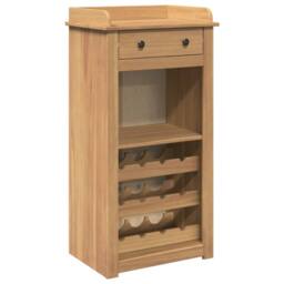 Berkfield Home Beautiful Wine Cabinet Panama 57x40x111.5 cm Solid Wood Pine in Brown - thumbnail 3