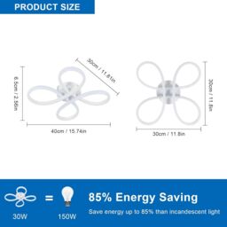 COMELY Modern LED Ceiling Light, 30W 3400LM Ceiling Lamp Fixture 6500K, White - thumbnail 5
