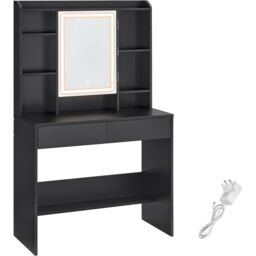 VASAGLE LED Vanity Desk 3 Light Modes Adjustable Brightness Mirror in Black - thumbnail 7