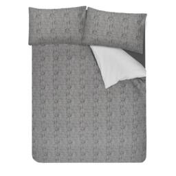 Smart Living Printed Reversible Polycotton Wolf Duvet Cover With Pillowcases in Grey - Size: King - thumbnail 4