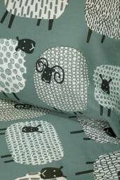Fusion 'Dotty Sheep' Fun Reversible Duvet Cover Set in Duck Egg Blue - Size: Super King - thumbnail 3