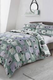 Fusion 'Dotty Sheep' Fun Reversible Duvet Cover Set in Duck Egg Blue - Size: Super King - thumbnail 1