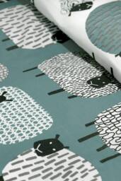 Fusion 'Dotty Sheep' Fun Reversible Duvet Cover Set in Duck Egg Blue - Size: Super King - thumbnail 5