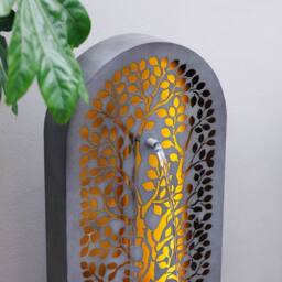 Primrose Cut-Out Panel Garden Zinc Water Feature Self Contained with LEDs 110cm in Grey - thumbnail 2