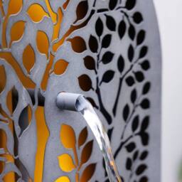Primrose Cut-Out Panel Garden Zinc Water Feature Self Contained with LEDs 110cm in Grey - thumbnail 4