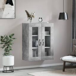 Berkfield Home Wall Mounted Cabinet Concrete Grey 69.5x34x90 cm Engineered Wood - thumbnail 3