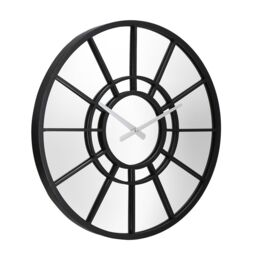 Charles Bentley Buttermere Indoor Outdoor Mirrored Skeleton Wall Clock 50cm in Black - thumbnail 6