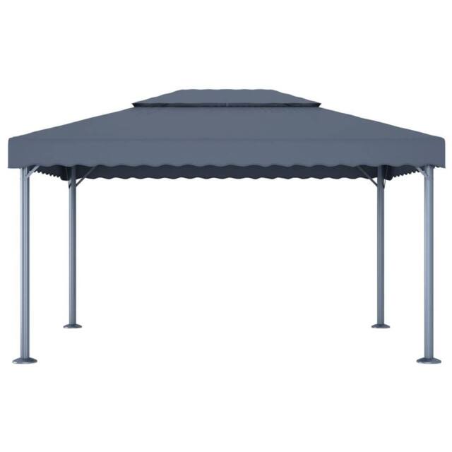 Berkfield Home Gazebo 400x300 cm Anthracite Aluminium in Dark Grey - image 1