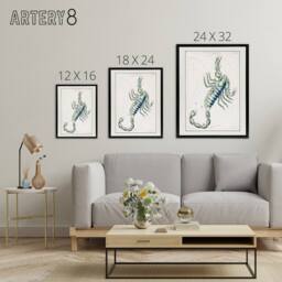 "Artery8 Astronomical Chart illustration of Scorpio Hall Framed Canvas Wall Art in White - Size: W18"" x H24""" - thumbnail 4