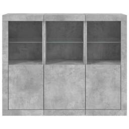 Berkfield Home Sideboards with LED Lights 3 pcs Concrete Grey Engineered Wood - thumbnail 6