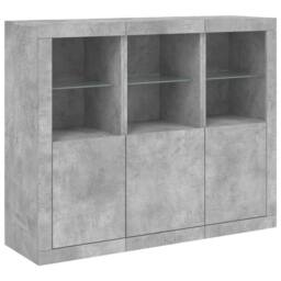 Berkfield Home Sideboards with LED Lights 3 pcs Concrete Grey Engineered Wood - thumbnail 5
