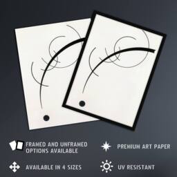 "Artery8 Free Curve to the Point Wassily Kandinsky Wall Art Poster Print in White - Size: W18"" x H24""" - thumbnail 2