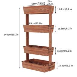 KORVIXA 4 Container Boxes Raised Garden Bed in Brown - Size: 1.25kg - thumbnail 2