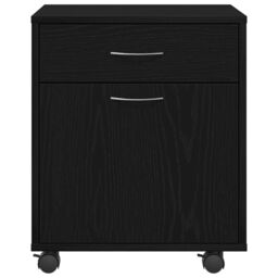 Berkfield Home Rolling Cabinet in Black Oak, 45x38x54 cm, Made of Engineered Wood - Size: 45 x 38 x 54 cm - thumbnail 7