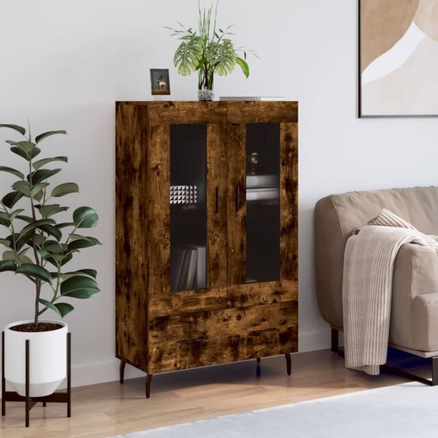 Berkfield Home Highboard Smoked Oak 69.5x31x115 cm Engineered Wood in Brown - image 1