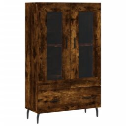 Berkfield Home Highboard Smoked Oak 69.5x31x115 cm Engineered Wood in Brown - thumbnail 2