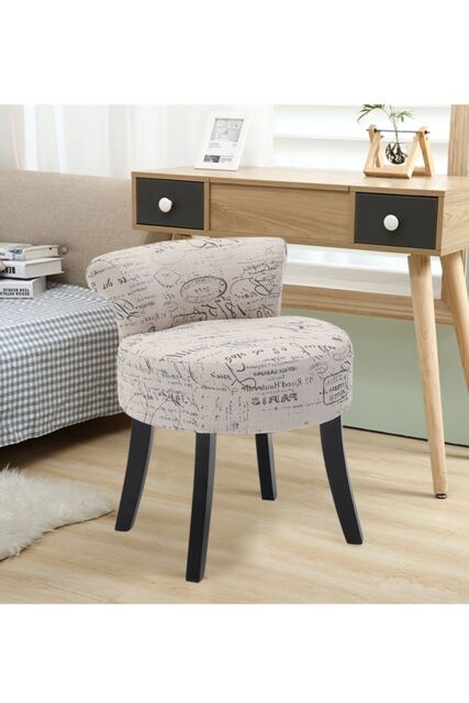 Living and Home Low Back Vanity Stool Dressing Table Chair in Khaki - image 1