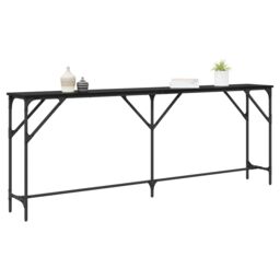 Berkfield Home Console Table Black Oak 200x29x75 cm Engineered Wood - Size: 200 x 29 x 75 cm - thumbnail 3