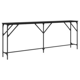 Berkfield Home Console Table Black Oak 200x29x75 cm Engineered Wood - Size: 200 x 29 x 75 cm - thumbnail 2