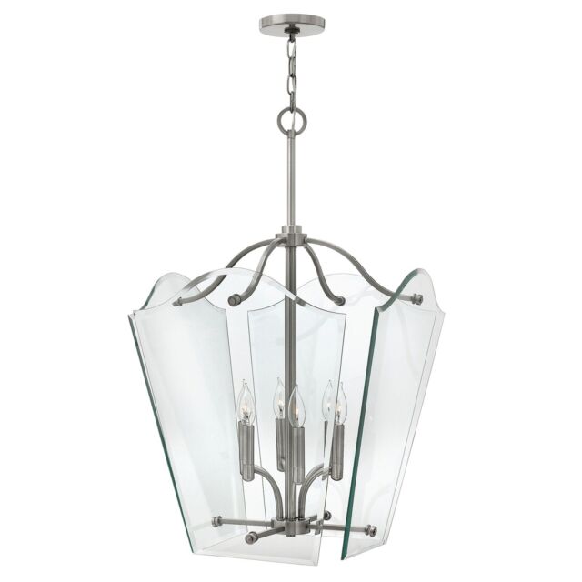 Loops 6 Bulb Ceiling Pendant Light Fitting Polished Antique Nickel LED E14 60W Bulb in Metallics