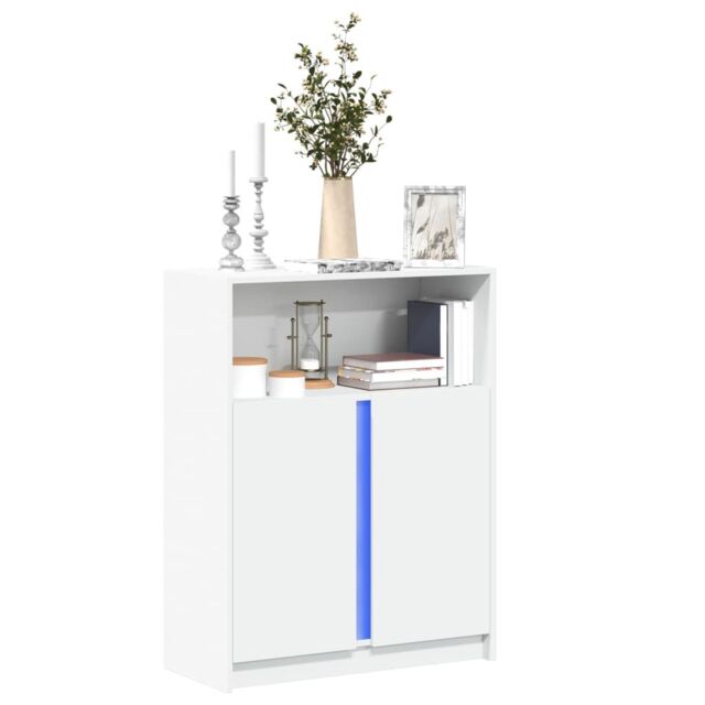 Berkfield Home Sideboard with LED White 77x34x100 cm Engineered Wood - Size: 77 x 34 x 100 cm - image 1