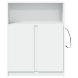 Berkfield Home Sideboard with LED White 77x34x100 cm Engineered Wood - Size: 77 x 34 x 100 cm - thumbnail 6