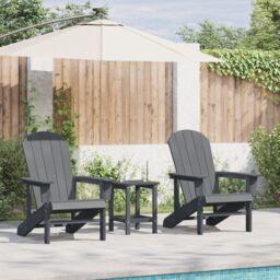 Berkfield Home Adirondack Chairs 2 pcs Light Grey 74x82x90 cm HDPE - Size: 74 x 82 x 90 cm - thumbnail 1