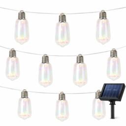 Gardenwize 10pc 2m Solar Tubular LED Bulb String Lights in Silver - thumbnail 1