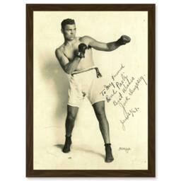 Artery8 Boxer Manassa Mauler Jack Dempsey Autographed Studio Photo Heavyweight Champion World Artwork Framed Wall Art Print A4 in Brown - thumbnail 1