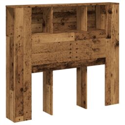 Berkfield Home Headboard Cabinet Old Wood 120x19x104.5 cm Engineered Wood in Brown - thumbnail 2