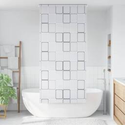 Berkfield Home Shower Roller Blind 80x240 cm Square in White - thumbnail 2