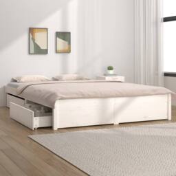 Berkfield Home Bed Frame with Drawers White 180x200 cm Super King Size - thumbnail 2