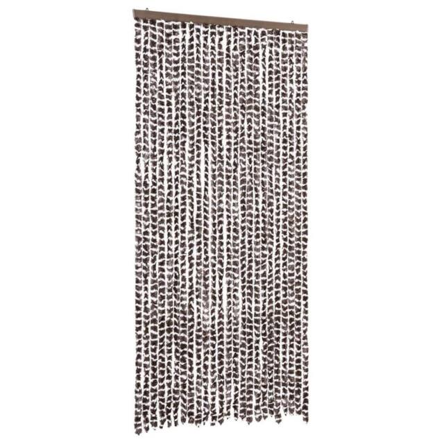 Berkfield Home Insect Curtain Brown & White 100x220 cm Chenille - image 1