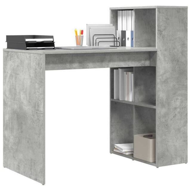 Berkfield Home Modern Writing Desk Concrete Grey Engineered wood with a concrete - image 1