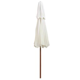 Berkfield Home Double Decker Parasol 270x270 cm Wooden Pole Cream White - thumbnail 4