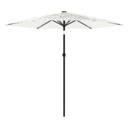 Berkfield Home Durable Garden Parasol with Steel Pole White 268x268x226 cm - Size: 268 x 268 x 226 cm - thumbnail 4