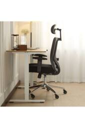 Home Source Breathable Office Chair Adjustable Armrest & Headrest Silent Casters in Black - thumbnail 8