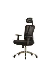 Home Source Breathable Office Chair Adjustable Armrest & Headrest Silent Casters in Black - thumbnail 4