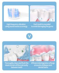 Leaper Adult 6- Speed Soft Bristle Electric Sonic Toothbrush in White - thumbnail 3