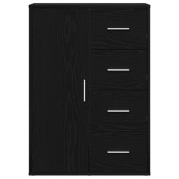 Berkfield Home Sideboard Black Oak 60x31x84 cm Engineered Wood - Size: 60 x 31 x 84 cm - thumbnail 2