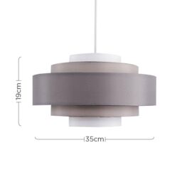 ValueLights Hampshire 5 Tier Pair of Grey Ceiling Pendant Shades - thumbnail 6