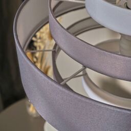 ValueLights Hampshire 5 Tier Pair of Grey Ceiling Pendant Shades - thumbnail 4