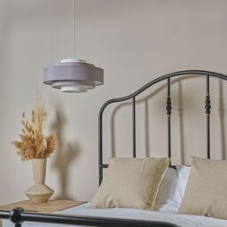 ValueLights Hampshire 5 Tier Pair of Grey Ceiling Pendant Shades - thumbnail 3
