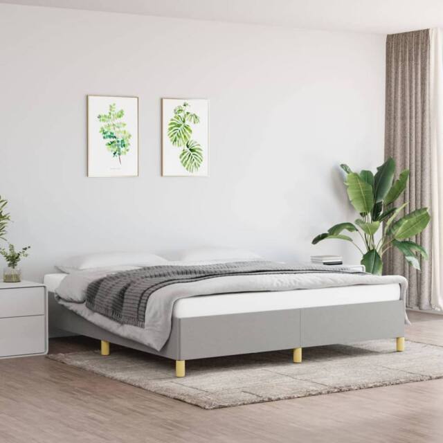 Berkfield Home Bed Frame Light Grey 180x200 cm Super King Fabric - image 1